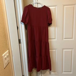 Dark red flowy dress
